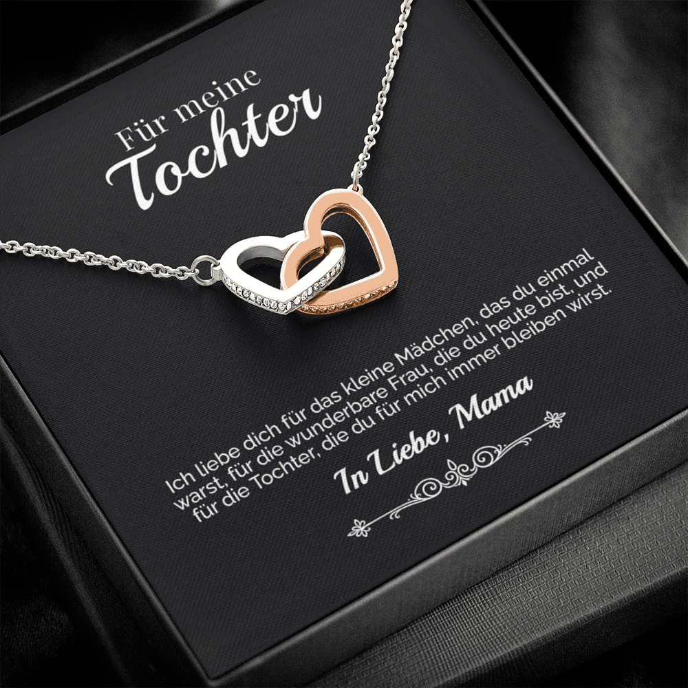 ORIANIA | 14k Weißgold & 18k Gelbgold Interlocking Hearts Necklace – Von Mama an meine Tochter 🧡