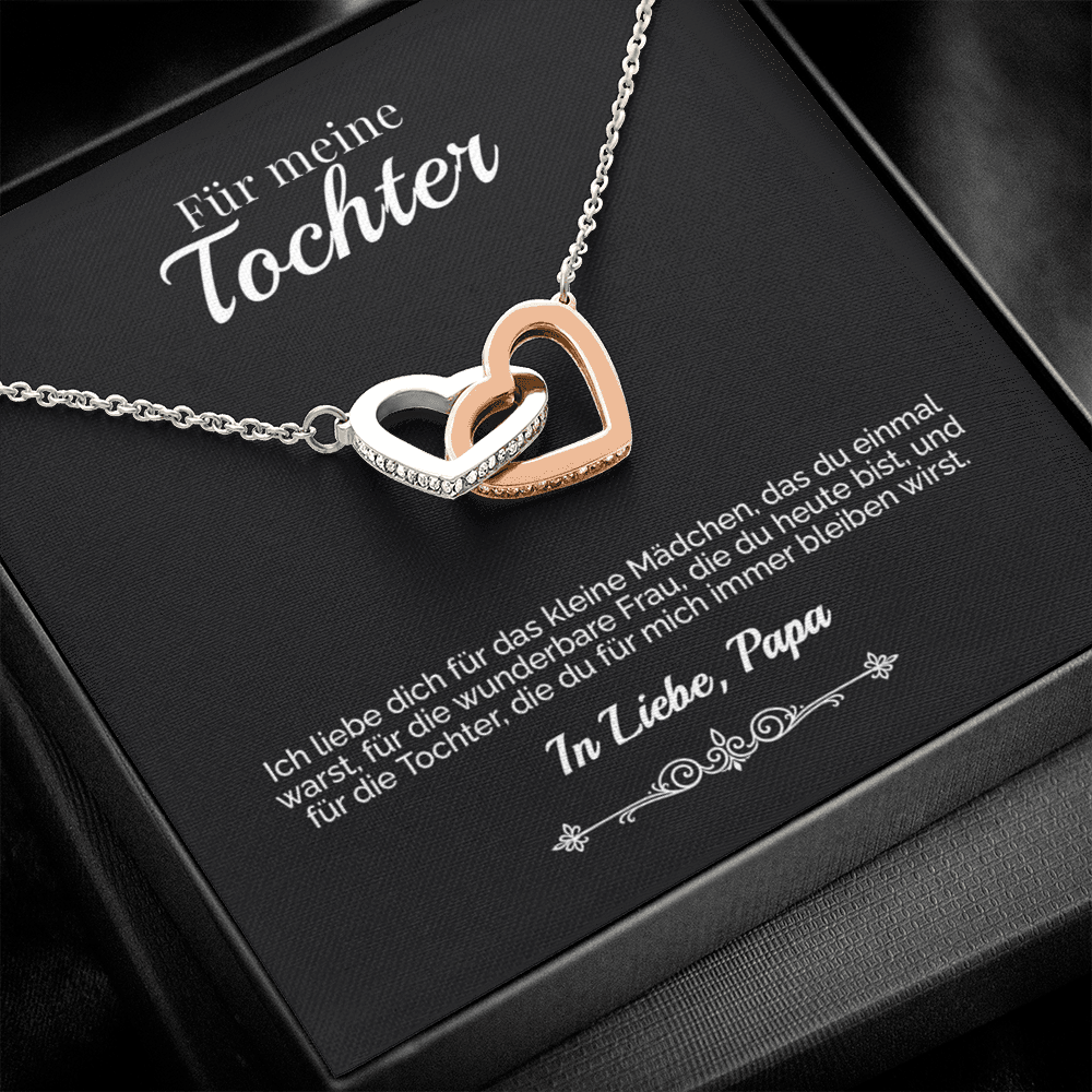 ORIANIA | 14k Weißgold & 18k Gelbgold Interlocking Hearts Necklace – Von Papa an meine Tochter 🧡
